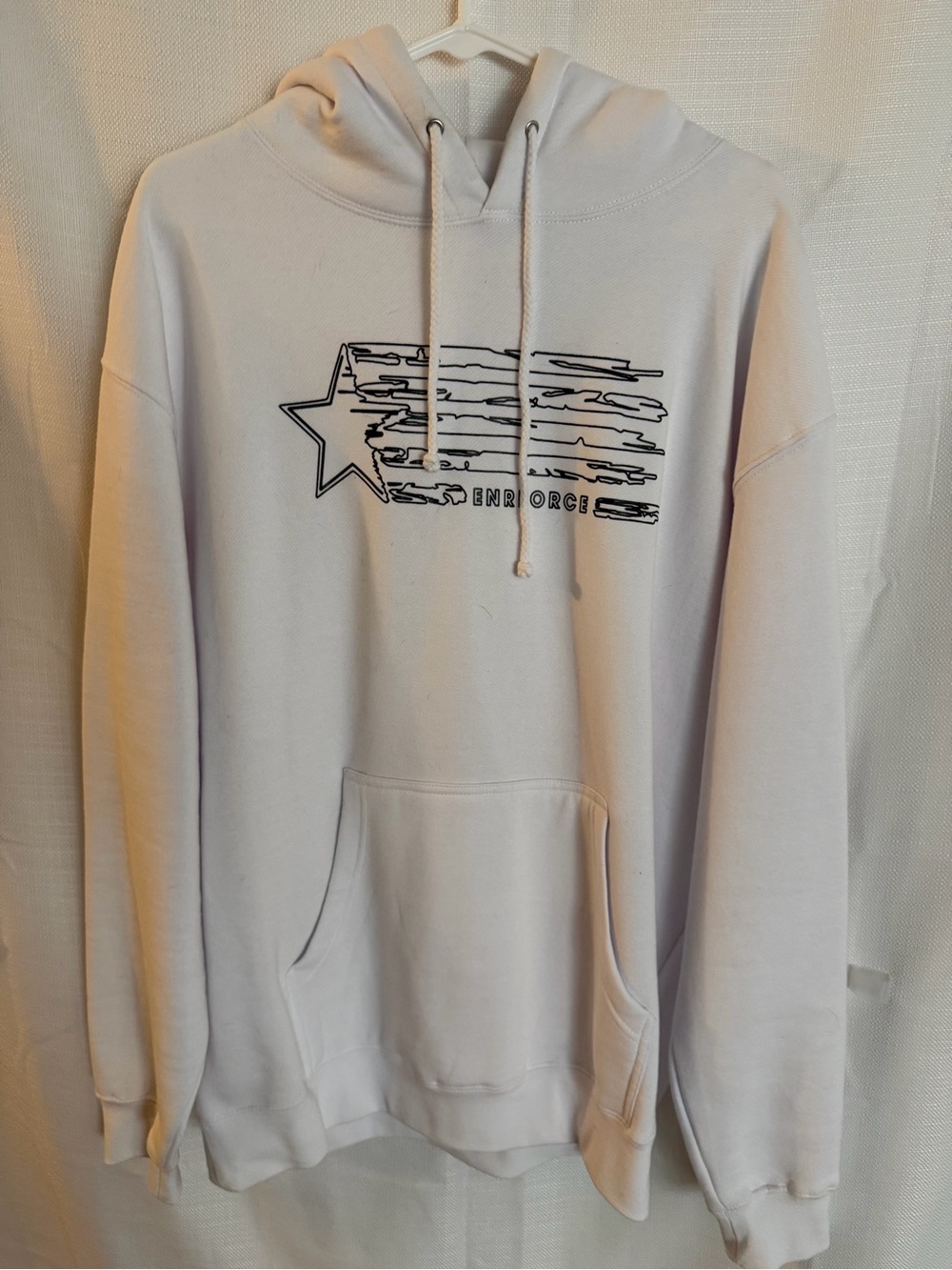 Men's Light Gray Hoodie with Star Graphic